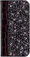 ikasefu compatible with samsung galaxy s8 shiny sparkly bling glitter luxury wallet with card holder pretty flash pu leather magnetic flip case protective bumper shockproof cover case kitchen & dining and small appliance parts & accessories logo