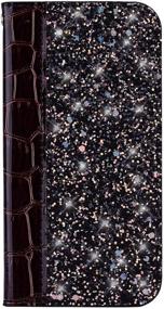 img 4 attached to IKASEFU Compatible With Samsung Galaxy S8 Shiny Sparkly Bling Glitter Luxury Wallet With Card Holder Pretty Flash Pu Leather Magnetic Flip Case Protective Bumper Shockproof Cover Case Kitchen & Dining and Small Appliance Parts & Accessories