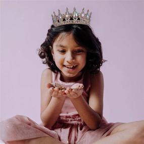 img 2 attached to 👑 Luxurious Crystal Princess Crowns and Tiaras for Little Girls - Perfect for Birthdays, Prom, Costume Parties, and Queen Rhinestone Crowning