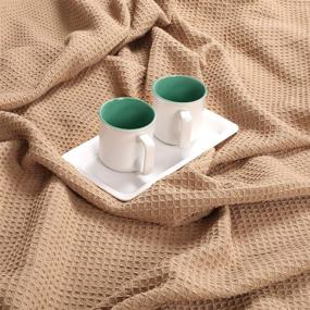 img 2 attached to 🛌 All Season Comfort: Light & Pro 100% Soft Premium Cotton Thermal Blanket in Waffle Weave King 102x90 Beige Color – Ideal for Layering and Breathability