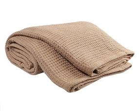 img 3 attached to 🛌 All Season Comfort: Light & Pro 100% Soft Premium Cotton Thermal Blanket in Waffle Weave King 102x90 Beige Color – Ideal for Layering and Breathability