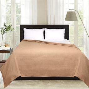 img 4 attached to 🛌 All Season Comfort: Light & Pro 100% Soft Premium Cotton Thermal Blanket in Waffle Weave King 102x90 Beige Color – Ideal for Layering and Breathability
