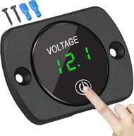 ⚡️ 12v voltmeter gauge for car, boat, lawnmower, truck, atv, utv - 2020 new battery voltage meter with touch switch (green light) logo