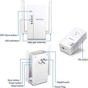 img 3 attached to 🔌 TRENDnet Wi-Fi Everywhere Powerline 1200 AV2 Dual-Band AC1200 Wireless Access Point Kit, TPL-430APK, with 1 x TPL-430AP and 1 x TPL-423E, Dual-Band Wireless AC1200 Access Point, 3 x Gigabit Ports