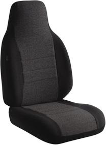 img 4 attached to Fia OE37-17 CHARC Custom Fit Front Seat Cover Split Seat 40/20/40 - Tweed, (Charcoal): Protect and Personalize Your Front Seats with this Stylish Tweed Cover!