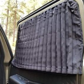 img 4 attached to 🚗 XCBYT автомобильные солнцезащитные шторы для окон - 2 шт. Металлическая рама блокирующая солнце, защитные накидки для интерьера автомобиля - складывающиеся кемпинг аксессуары для авто