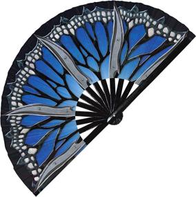 img 4 attached to 🌬️ Kitana Fan: UV Glow Hand Fans for Cosplay and Halloween Outfits - Foldable, Bamboo Weapon Fan (Kitana Style 3)