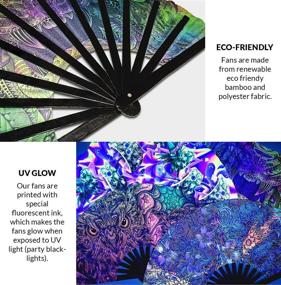 img 1 attached to 🌬️ Kitana Fan: UV Glow Hand Fans for Cosplay and Halloween Outfits - Foldable, Bamboo Weapon Fan (Kitana Style 3)