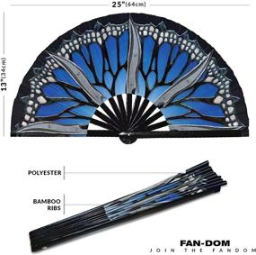 img 3 attached to 🌬️ Kitana Fan: UV Glow Hand Fans for Cosplay and Halloween Outfits - Foldable, Bamboo Weapon Fan (Kitana Style 3)