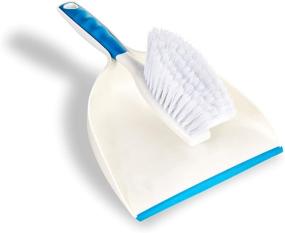img 1 attached to 🧹 Efficient Cleaning Companion: BristleComb Broom and Dustpan Set - Adjustable Handle, Hand Brush, and Upright Stand - Lightweight & Perfect for Kitchen, Home, and Lobby Maintenance (Blue)