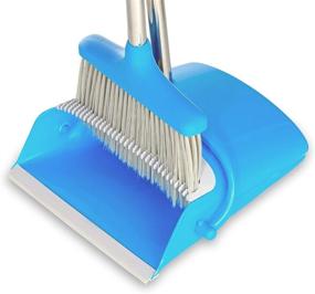 img 2 attached to 🧹 Efficient Cleaning Companion: BristleComb Broom and Dustpan Set - Adjustable Handle, Hand Brush, and Upright Stand - Lightweight & Perfect for Kitchen, Home, and Lobby Maintenance (Blue)