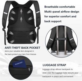 img 1 attached to Large Laptop Backpack with USB Port for Men and Women, Matein Travel Backpack, College School Bookbag Water Resistant, TSA Business Computer Bag Fit 17 Inch Notebook, Black