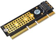 адаптер m.2 nvme ssd ngff в pcie 3.0 x16/x4 - интерфейсная карта m key для полной скорости работы (черный и золотой) логотип