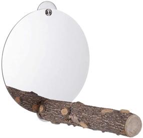 img 2 attached to KINTOR Parrot Mirror with Perch, 5 inch Stainless Steel Bird Mirror Toy for Greys, Amazons, Parakeets, Cockatiels, Conures, Lovebirds, Finches, Canaries