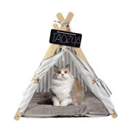🐾 taozua pet teepee: cozy bed with cushions for dogs and cats, portable summer/winter tent house with blackboard logo