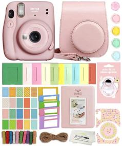 img 1 attached to 📸 Fujifilm Instax Mini 11 Camera Bundle: Case, Album, and More - Blush Pink