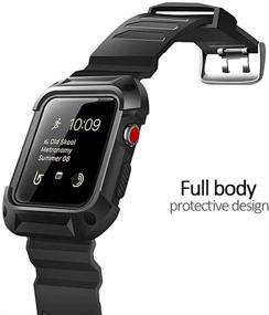 img 3 attached to 🔒OCYCLONE совместимые ремешки для Apple Watch 38 мм - чёрный ремешок для iWatch Series 3/2/1, прочный защитный бампер вместо активного мужчины и женщины.