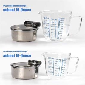 img 1 attached to 🦜 FinYii Set of 2 Stainless Steel Bird Parrot Feeding Cups with Clamp - Food Water Bowls Dish for Small Animals (Chinchilla, Ferret, Cockatiel, Conure, Parakeet)