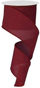 img 1 attached to Solid Canvas Wired Ribbon Burgundy