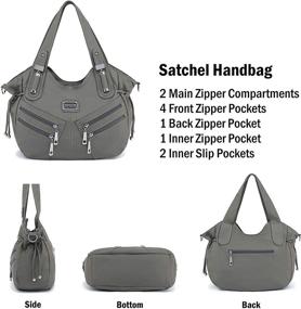 img 1 attached to Плечи Scarleton Zippers Washed Shoulder H147601 Women's Handbags & Wallets for Satchels