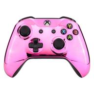 🎮 custom chrome pink front housing shell for xbox one wireless controller model 1708 - replacement faceplate cover for xbox one s & xbox one x controller (controller not included) logo