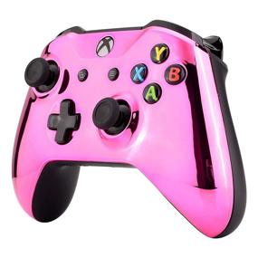 img 1 attached to 🎮 Custom Chrome Pink Front Housing Shell for Xbox One Wireless Controller Model 1708 - Replacement Faceplate Cover for Xbox One S & Xbox One X Controller (Controller NOT Included)