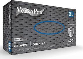 img 1 attached to 🧤 Black Nitrile Gloves, VersaPro N650, Diamond Grip Texture, 6.7 Mil Thickness, Powder-Free