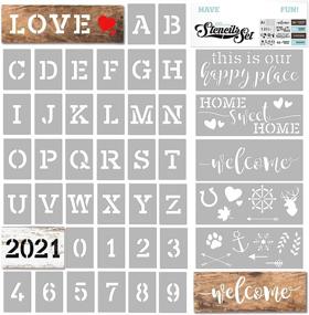 img 4 attached to 🎨 KIBAGA Reusable Letter Stencils for Painting on Wood and More - Welcome Sign Stencil Letters Set for Home Decor - Ideal for Front Door, Porch, and Seasonal Celebrations