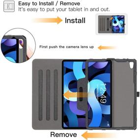 img 1 attached to Чехол Ztotop New iPad Air 4: премиум кожаный чехол с функцией автоматического включения/выключения, держатель для карандаша, несколько углов обзора - чехол для iPad Air 4-го поколения 2020 года