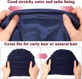 img 1 attached to 🧣 Warm and Stylish: Geyoga Winter Beanies - Satin Lined Knitted Hats for Women