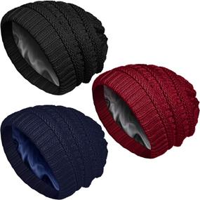 img 4 attached to 🧣 Warm and Stylish: Geyoga Winter Beanies - Satin Lined Knitted Hats for Women