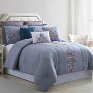 modern threads nadia queen size 8-piece embellished grey comforter set logo