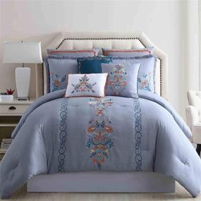 img 3 attached to Modern Threads Nadia Queen Size 8-Piece Embellished Grey Comforter Set