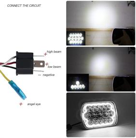 img 1 attached to Colight LED Headlight: 7x6 & 5x7 Inch Sealed Beam Replacement with Angle Eyes, Hi/Lo Beam & DRL - Fits Wrangler YJ, Cherokee XJ & Trucks - 2pcs (1003N-W)