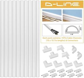 img 4 attached to 🔌 D-Line 157in Cord Concealment Kit with Self-Adhesive Wire Hiders, Paintable Cable Raceway for Wall Wire Management - Includes 10x 15.7 Lengths and 19 Accessories - 1.18&#34; (W) x 0.59&#34; (H) - White