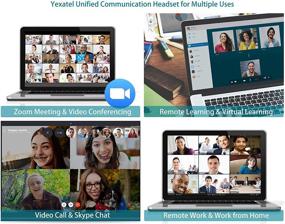 img 2 attached to 🎧 Optimized USB Headset for Zoom Meeting, Video Conferencing, and Online Collaboration: Mute Button, MS Teams, Skype, Zoom Class, and Virtual Learning Compatible