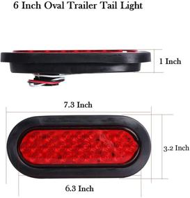 img 2 attached to 🚦 2-Pack of Waterproof Flush Mount 6" Oval Trailer Tail Lights - 24 LED Stop Turn Brake Lights in Red for RV, Jeep, Truck