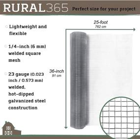 img 1 attached to Rural365 1/4 Inch Welded Mesh Galvanized Steel Hardware Cloth – 3x25ft Bulk Roll for Chicken Wire Fence, Cage, Screen, and Netting