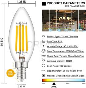 img 2 attached to 💡 CRLight Dimmable Candelabra Equivalent Chandelier: Illuminate Your Space in Style