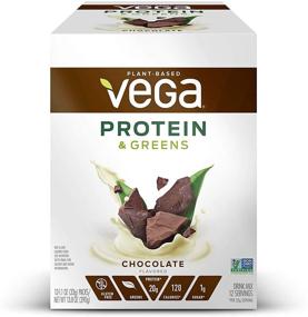 img 4 attached to 🍫 Веганский протеиновый порошок Vega Protein and Greens в шоколадном вкусе - 20г растительного протеина, низкое содержание углеводов, кето, без молока, без глютена, без ГМО, горошковый протеин для женщин и мужчин (12 пакетов)