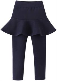 img 4 attached to 🏻 Birbyrrly Girls' Winter Warm Fleece Lined Flare Skirt with Leggings, Sizes 2T - 10 Years