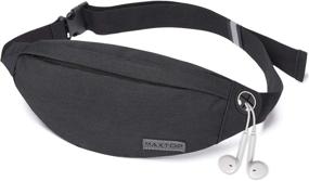 img 4 attached to 🎒 MAXTOP Waist Pack with Headphone Jack, 3-Zipper Pockets, and Adjustable Straps - Unisex Fanny Pack Bag