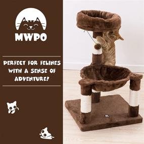 img 3 attached to 🐱 Premium MWPO 28.7" Cat Tree: Sisal Scratching Posts, Hammock, Plush Perches - Small Cat Tower for Kittens - Multiple Colors!