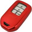 red tpu key fob cover case jacket skin glove holder for honda accord civic fit pilot odyssey crv clarity crz hrv ridgeline ex exl smart key remote logo