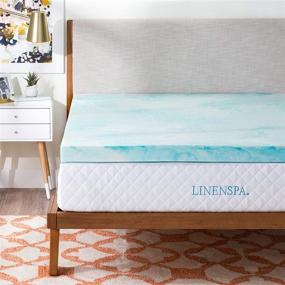 img 4 attached to 🛏️ Enhance Your Sleep with Linenspa 3 Inch Gel Swirl Memory Foam Topper-Queen