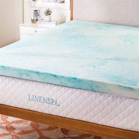 img 3 attached to 🛏️ Enhance Your Sleep with Linenspa 3 Inch Gel Swirl Memory Foam Topper-Queen