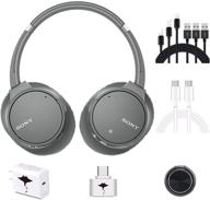 🎧 sony whch700n: беспроводные наушники с подавлением шума с микрофоном, голосовым управлением alexa и набором аксессуаров gm 7-в-1 (серый) логотип