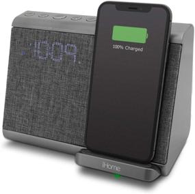 img 4 attached to 🕒 iHome iBTW39 Bluetooth Dual Alarm Clock with USB and Qi Wireless Charging for iPhone 12, iPhone 11, iPhone XR, iPhone XS, iPhone X, iPhone 8, Galaxy S20, Galaxy Z Flip, Galaxy Fold, Galaxy S10, Galaxy S9, Galaxy S8, Note 10, Note 9, and More
