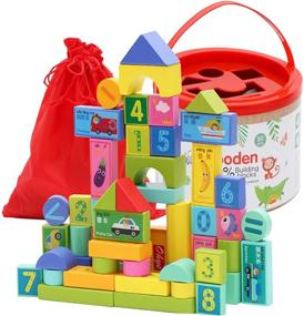 img 4 attached to 🧩 Educational Preschool Building Toy Set with Unique Stacking Features