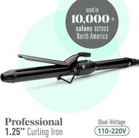 img 3 attached to MINT Professional Series Curling Iron: 1 1/4 inch Extra-Long 2-Heater 🔥 Ceramic Barrel for Perfect Medium to Large Curls - Travel-Ready Dual Voltage